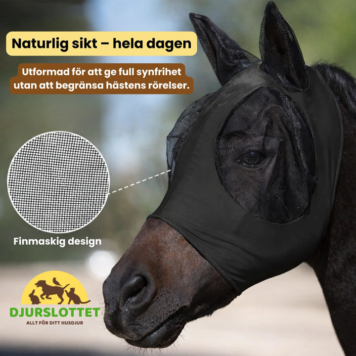 Hästmask med öronskydd Naturlig sikt – hela dagen - Djurslottet
