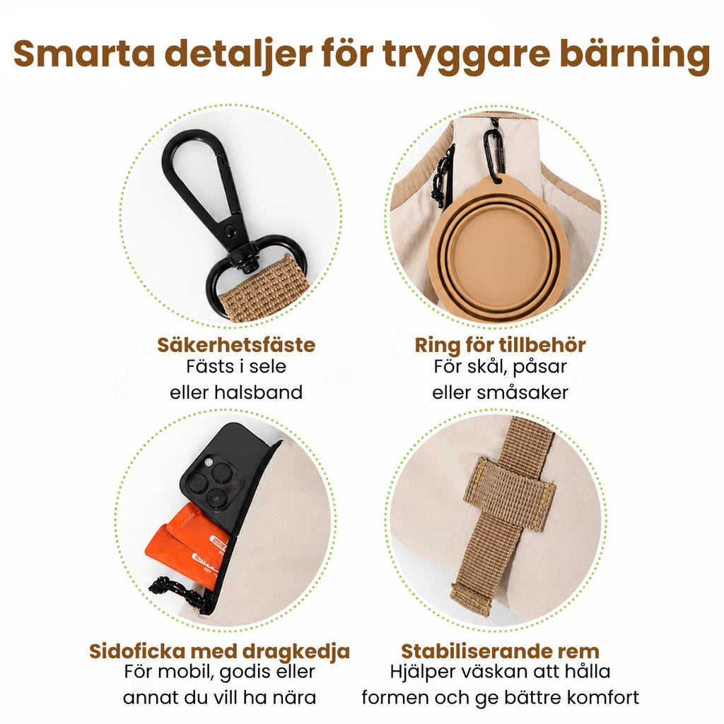 HiDream Bärväska Smarta detaljer för tryggare bärning - Djurslottet