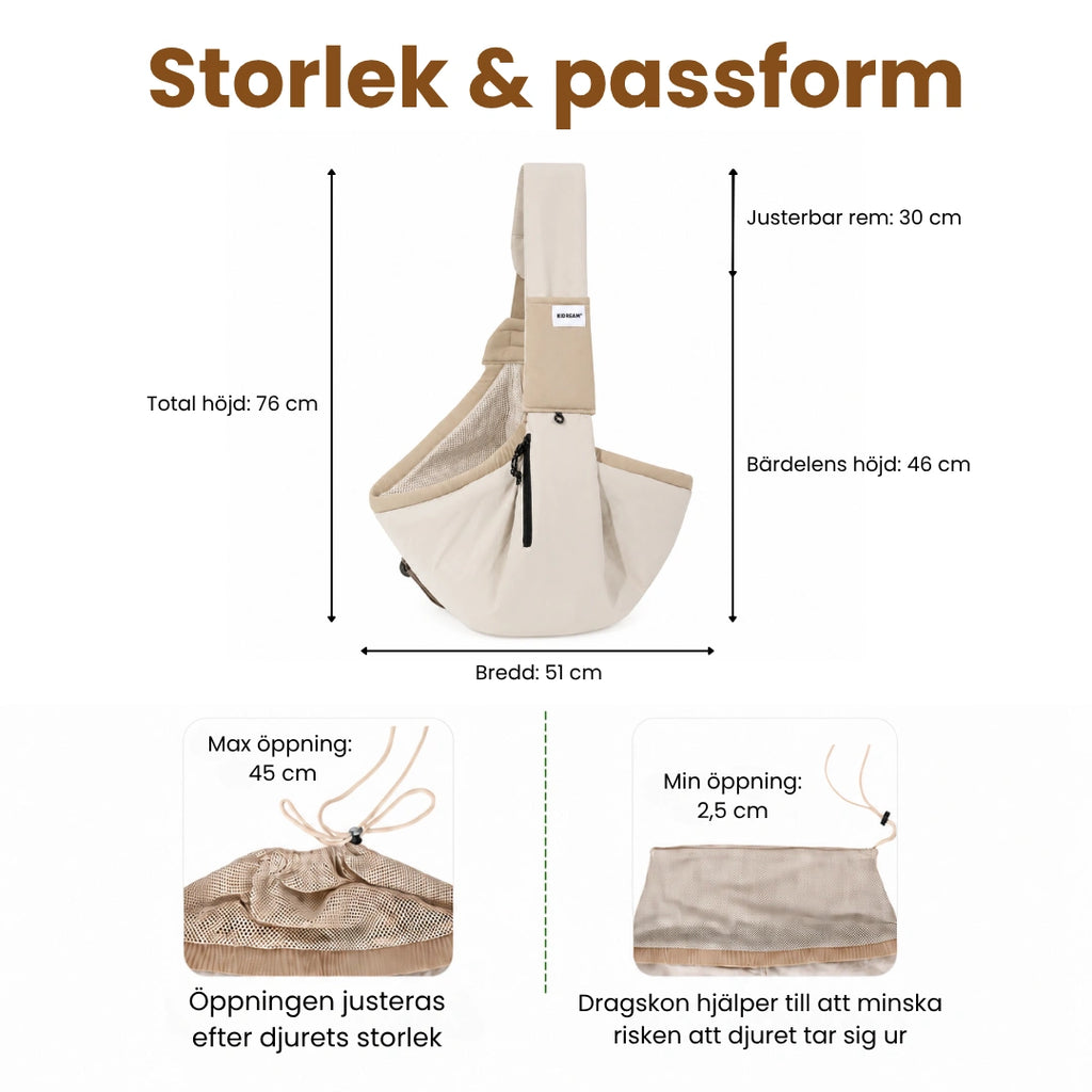 HiDream Bärväska Storlek & Passform - Djurslottet