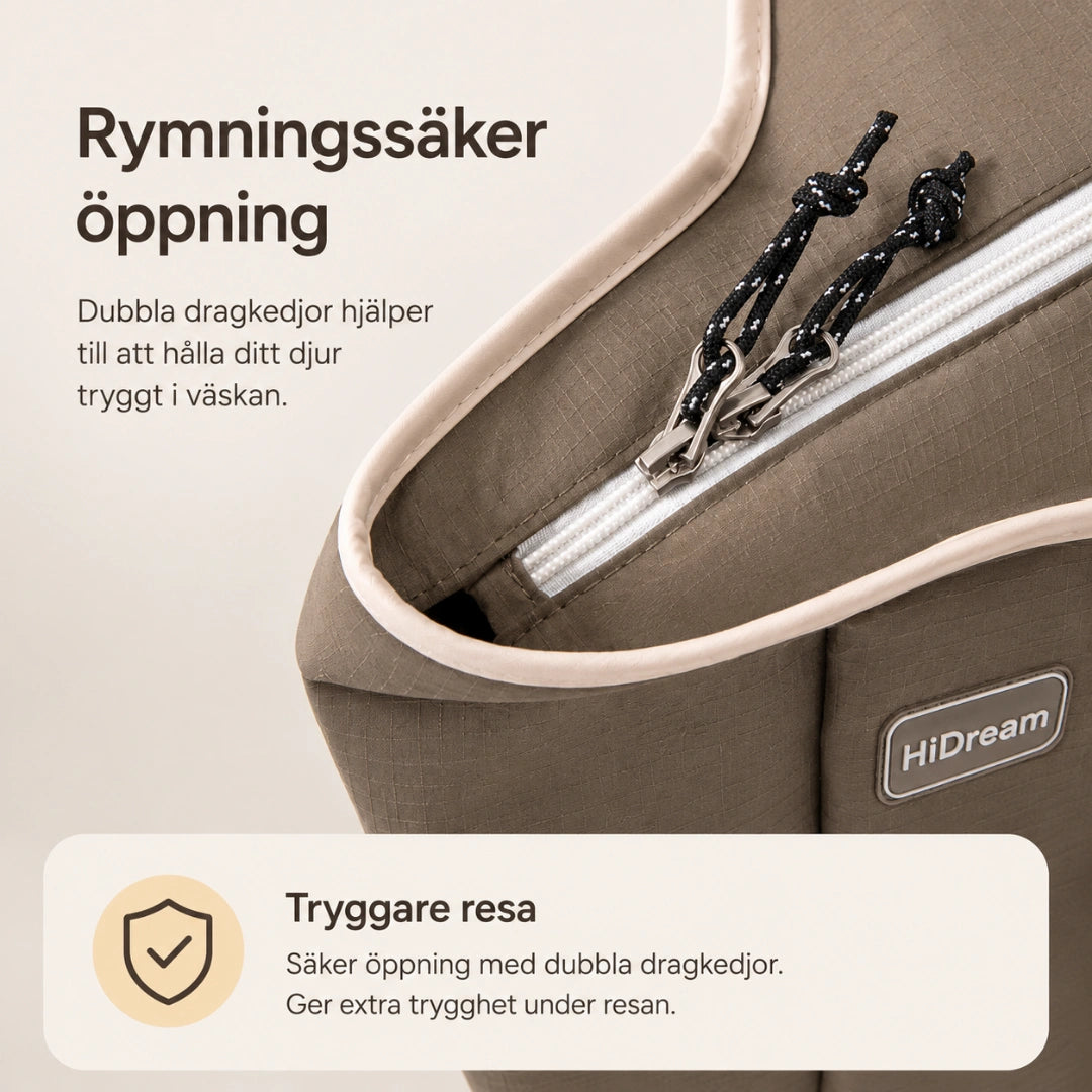 HiDream Bärväska med Frontöppning oppning - Djurslottet