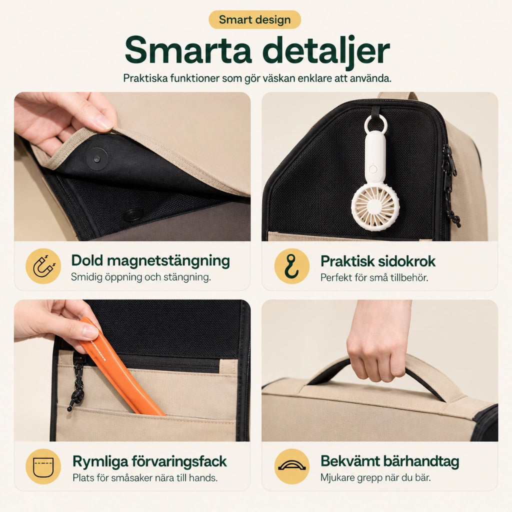 HiDream Expanderbar Ryggsäck smarta detaljer - Djurslottet