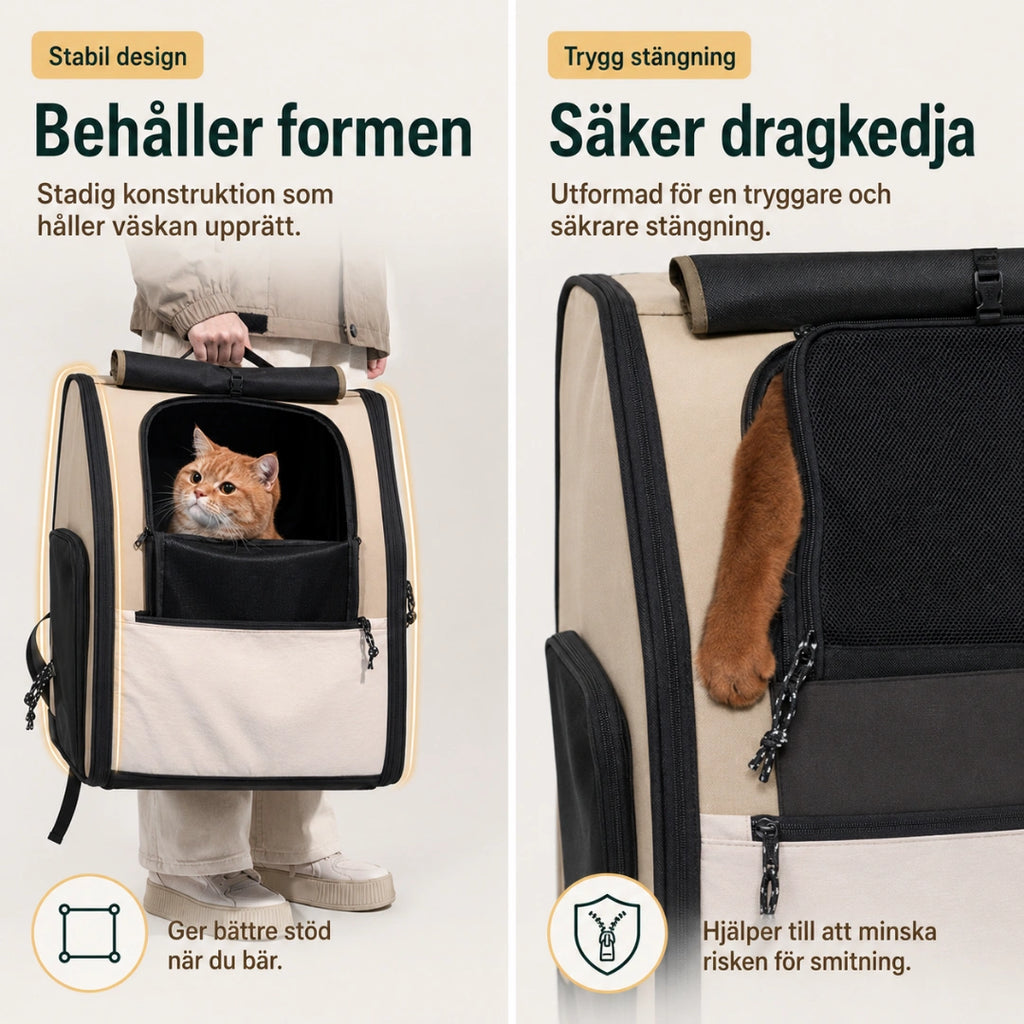 HiDream Expanderbar Ryggsäck stabil design - Djurslottet