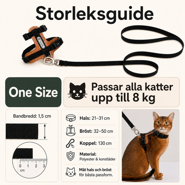 HiDream Leather Series kattsele - Djurslottet