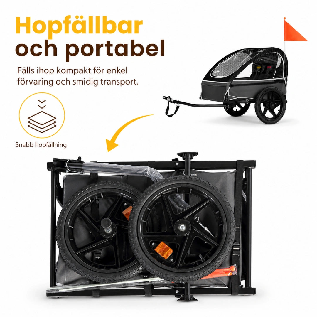 Hopfällbar Cykelvagn hopfallbar - Djurslottet