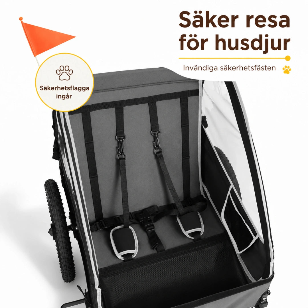 Hopfällbar Cykelvagn saker resa for husdjur - Djurslottet