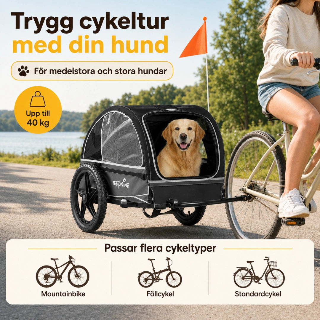 Hopfällbar Cykelvagn trygg cykeltyur -Djurslottet