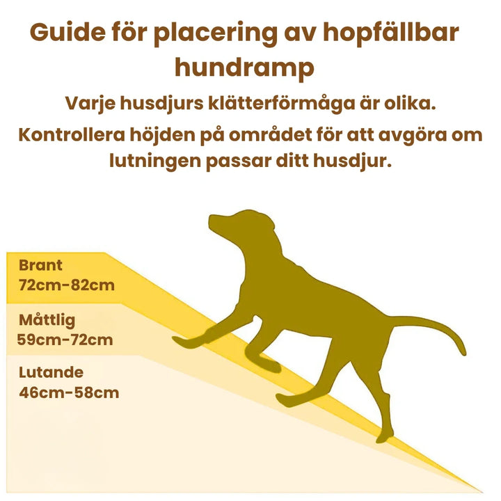 Hopfällbar hundramp för bil Guide för placering av vikbar hundramp Djurslottet