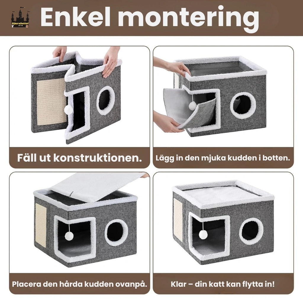 Hopfällbara Kattbädd Enkel montering - Djurslottet