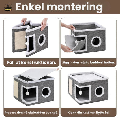 Hopfällbara Kattbädd Enkel montering - Djurslottet