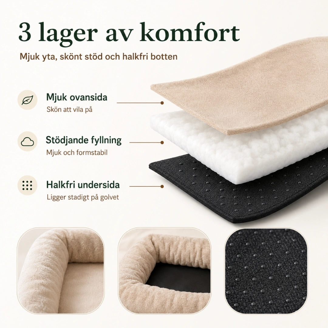 Hundbädd Ortopedisk med Kant 3 lager av komfort - Djurslottet