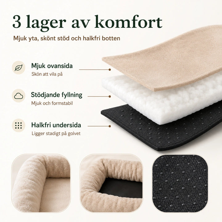 Hundbädd Ortopedisk med Kant 3 lager av komfort - Djurslottet