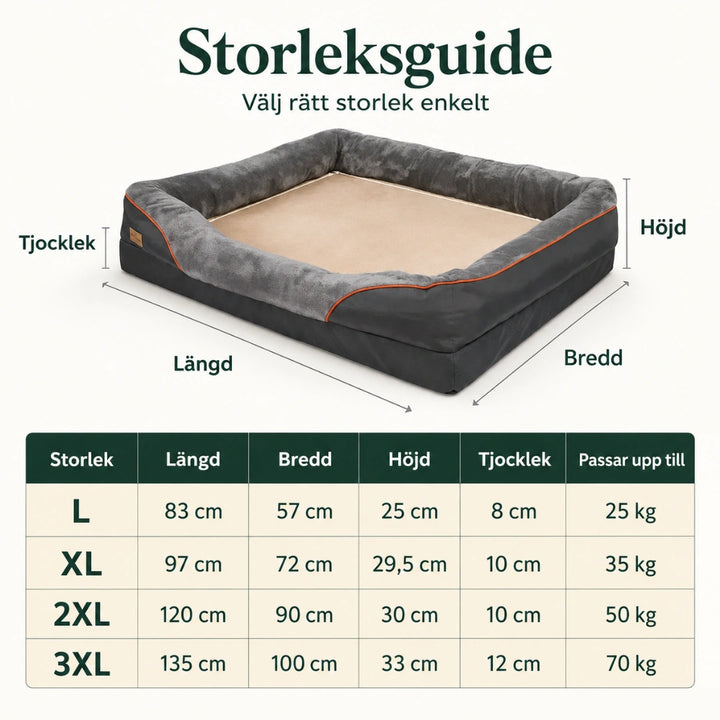 Hundbädd Ortopedisk med Kant Storlek - Djurslottet
