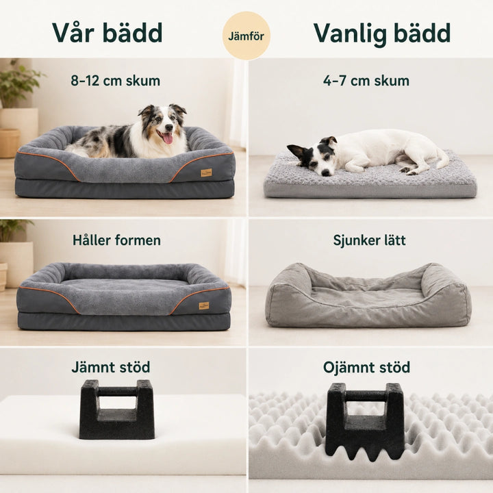 Hundbädd Ortopedisk med Kant vanlig - Djurslottet