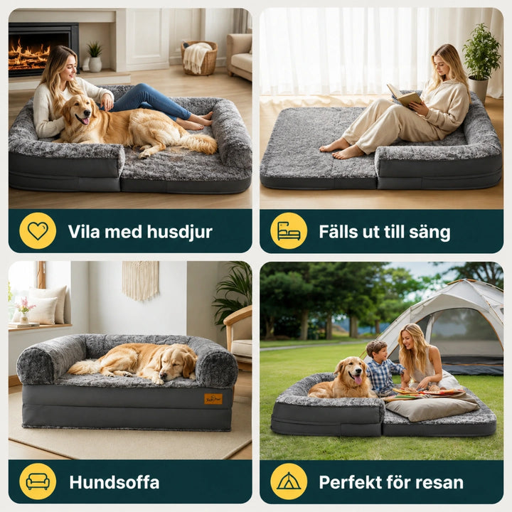 Hundbädd med utdragbar madrass vila med husdjur - Djurslottet