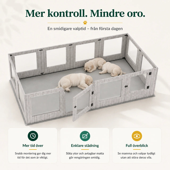 Hundhage med fönsterpaneler mer kontroll - Djurslottet