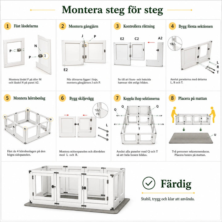 Hundhage med fönsterpaneler steg for steg - Djurslottet