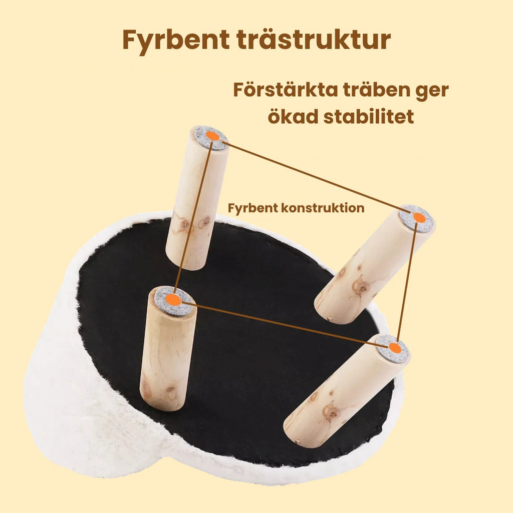 Hundsäng med Ben i Trä Fyrbent struktur - Djurslottet