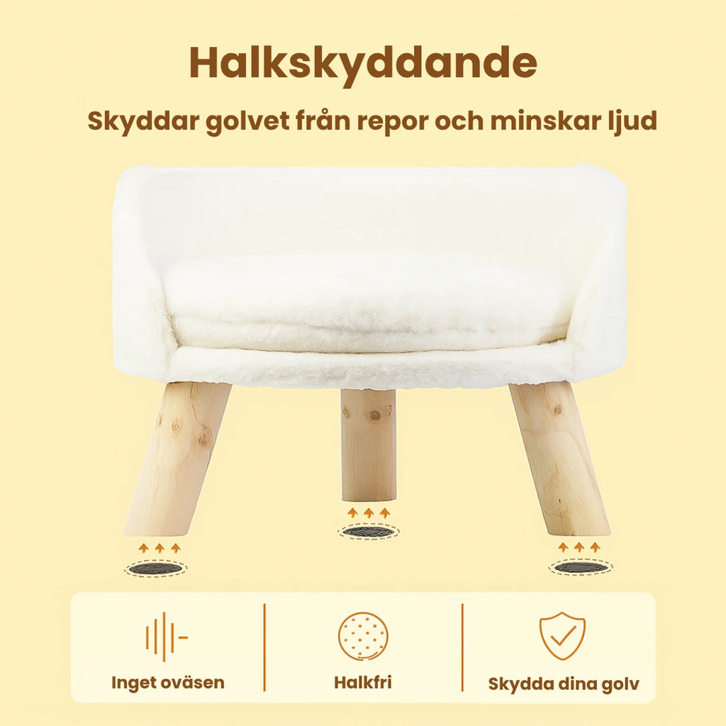 Hundsäng med Ben i Trä Skyddar golvet mot repor och minskar buller - Djurslottet