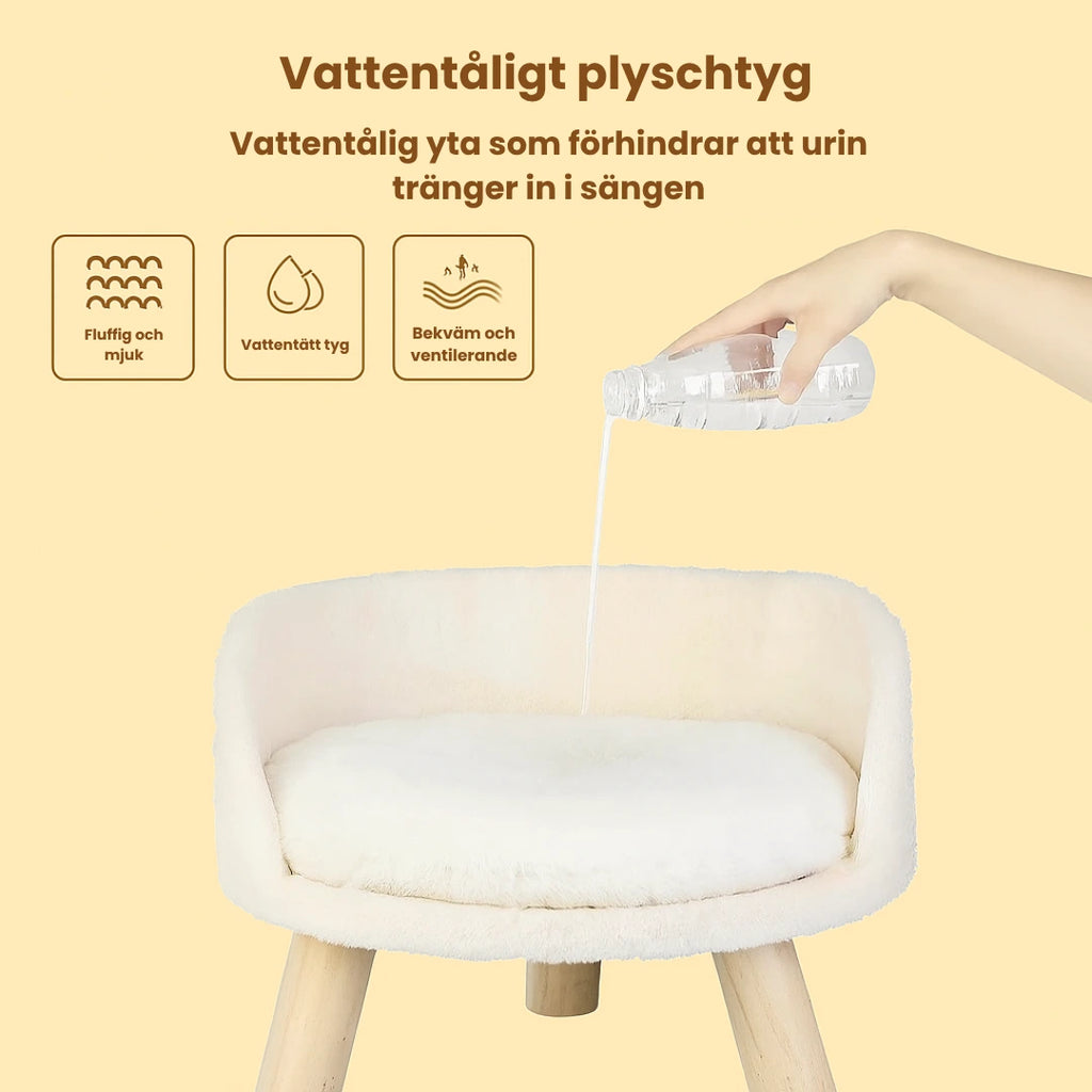 Hundsäng med Ben i Trä Vattentätt plyschtyg - Djurslottet