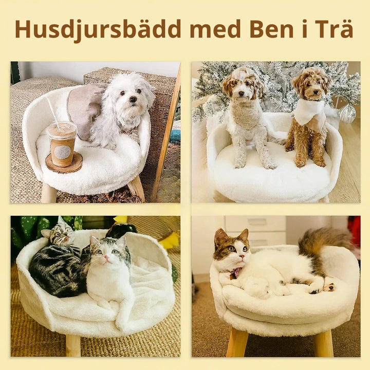 Husdjursbädd med Ben i Trä Djurslottet