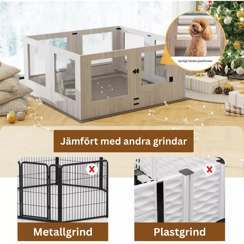 Inhägnad & hundbur i Trädesign - Djurslottet