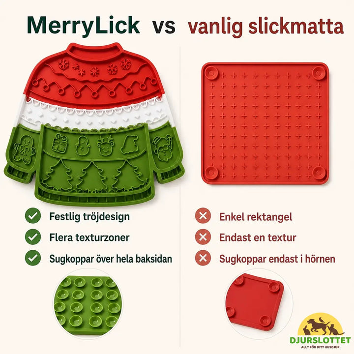 Julig slickmatta jämförd med en enkel slät silikonmatta - Djurslottet