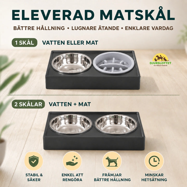 Justerbar Upphöjd Matskål eleverad - Djurslottet