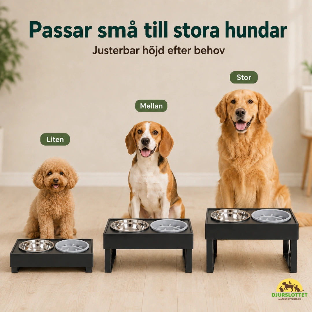 Justerbar Upphöjd Matskål sma till stora hundar Djurslottet