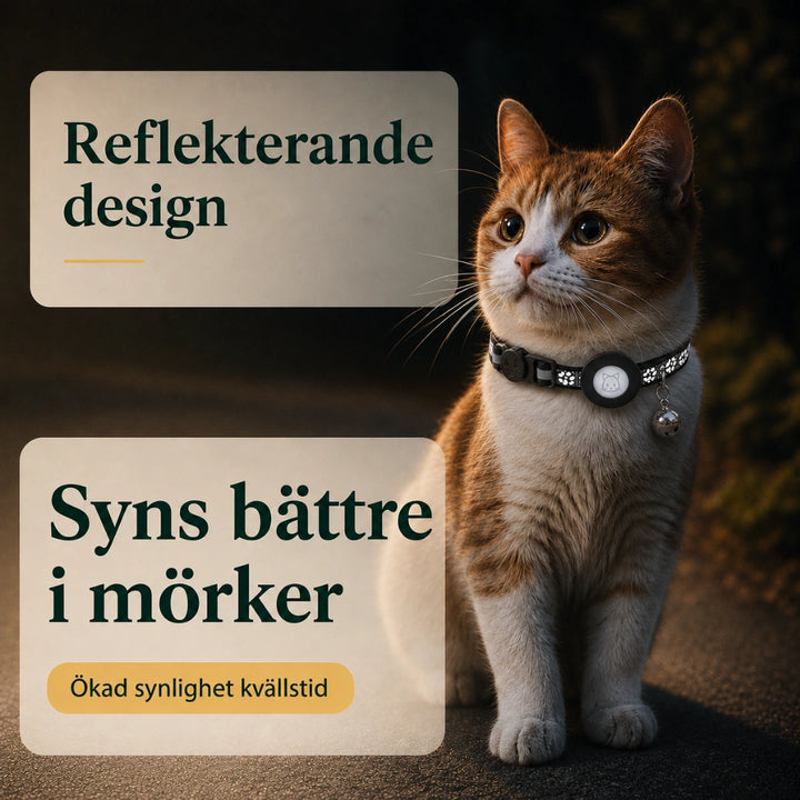 Katthalsband med Airtagskal reflekterande design - Djurslottet
