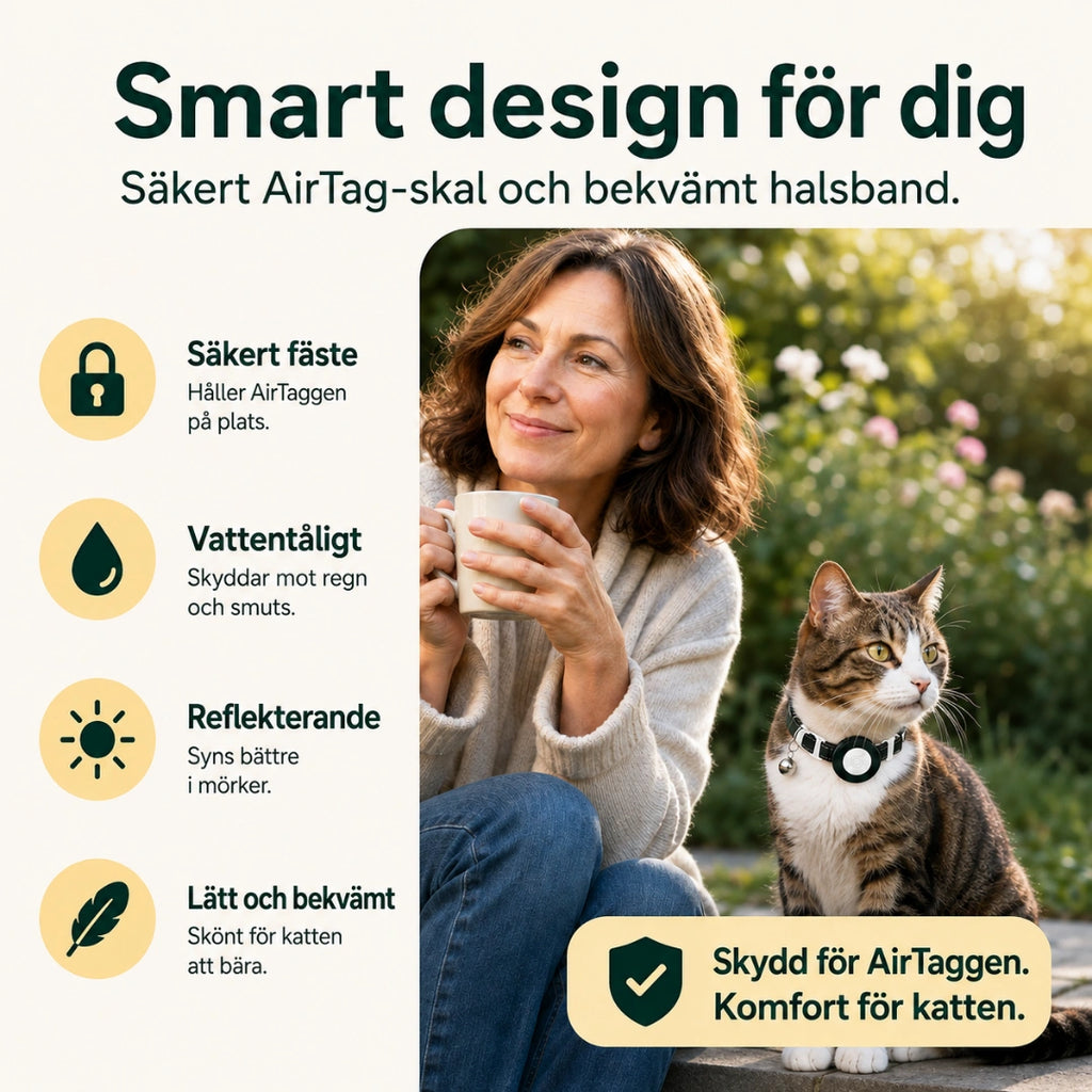 Katthalsband med Airtagskal smart design - Djurslottet