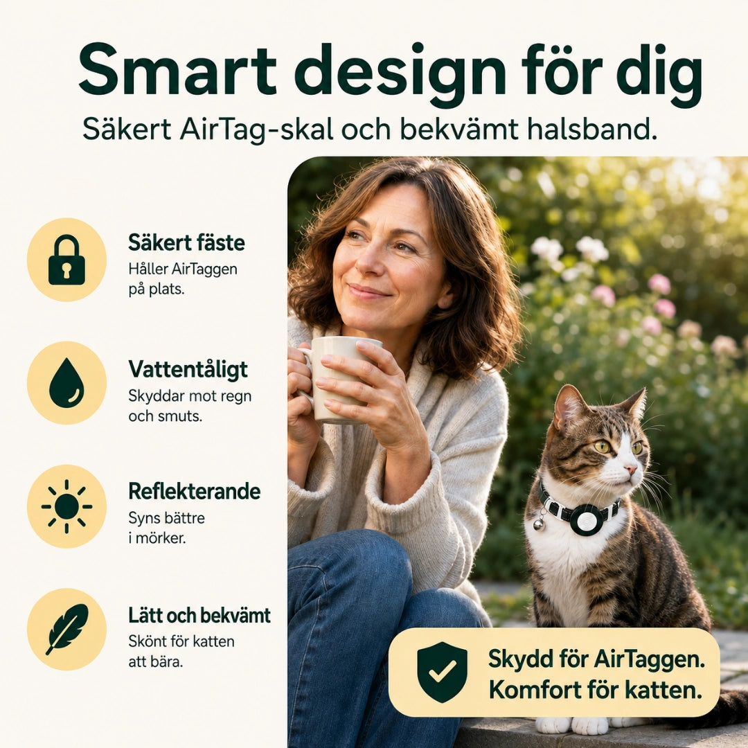 Katthalsband med Airtagskal smart design - Djurslottet