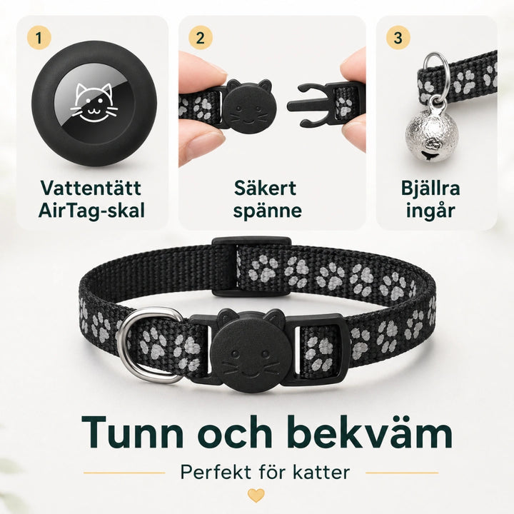 Katthalsband med Airtagskal tunn och bekvam - Djurslottet