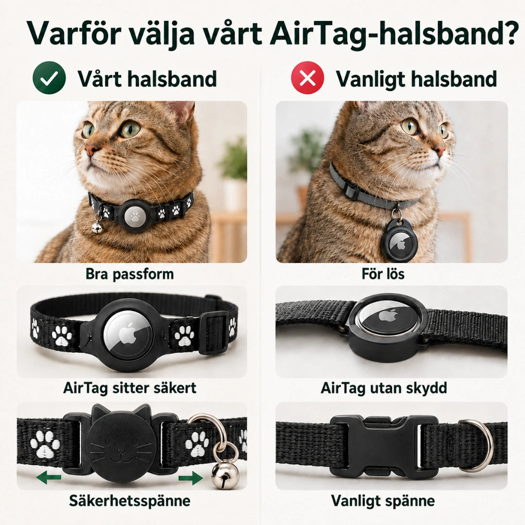 Katthalsband med Airtagskal vanligt - Djurslottet