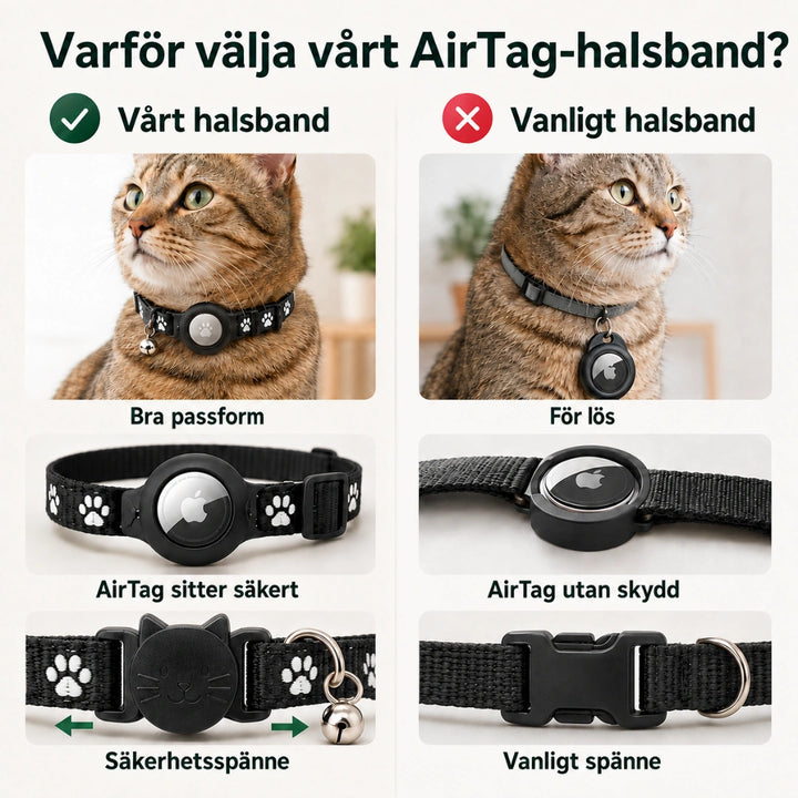 Katthalsband med Airtagskal vanligt - Djurslottet