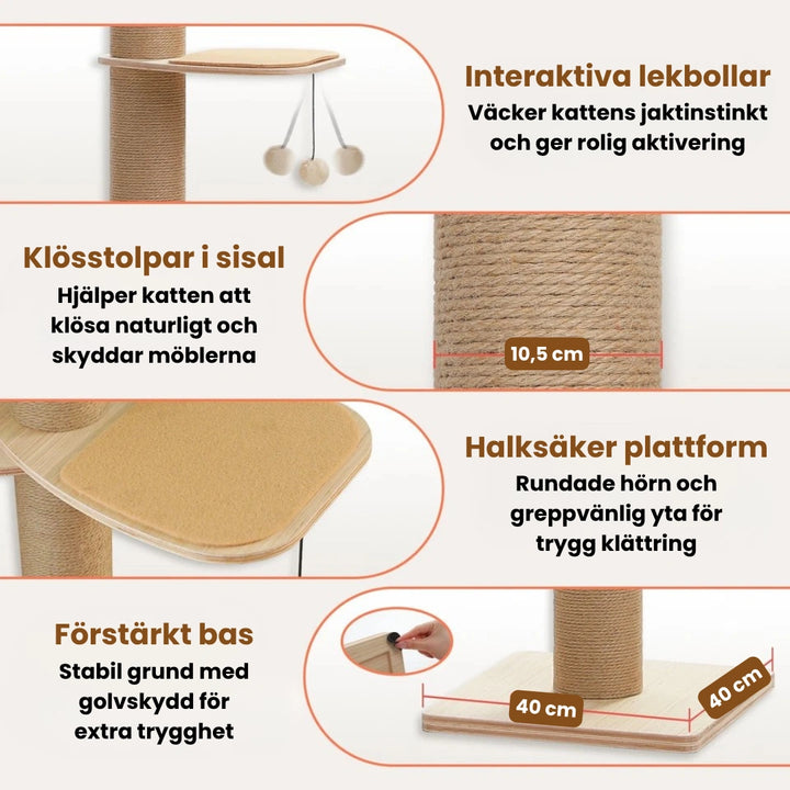 Klösträd golv till tak med justerbar höjd  Interaktiva lekbollar - Djurslottet