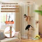 Klösträd golv till tak med justerbar höjd Justerbara plattformar för flexibel placering - Djurslottet