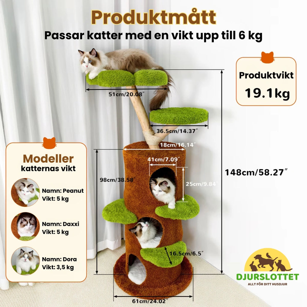 Klösträd i massivt trä Produktmått - Djurslottet