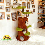 Klösträd i massivt trä Rymligt kattbo - Djurslottet