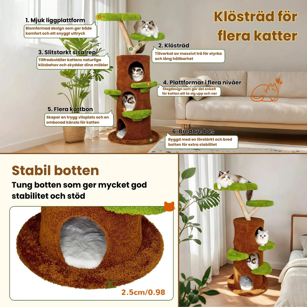 Klösträd i massivt trä Stabil botten - Djurslottet