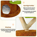 Klösträd i massivt trä sisalrep - Djurslottet