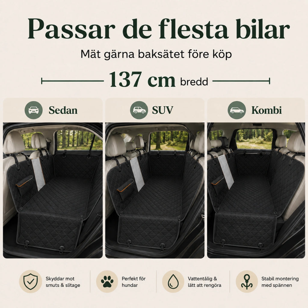 Komplett baksätesskydd repsäker passar de flesta bilar Djurslottet