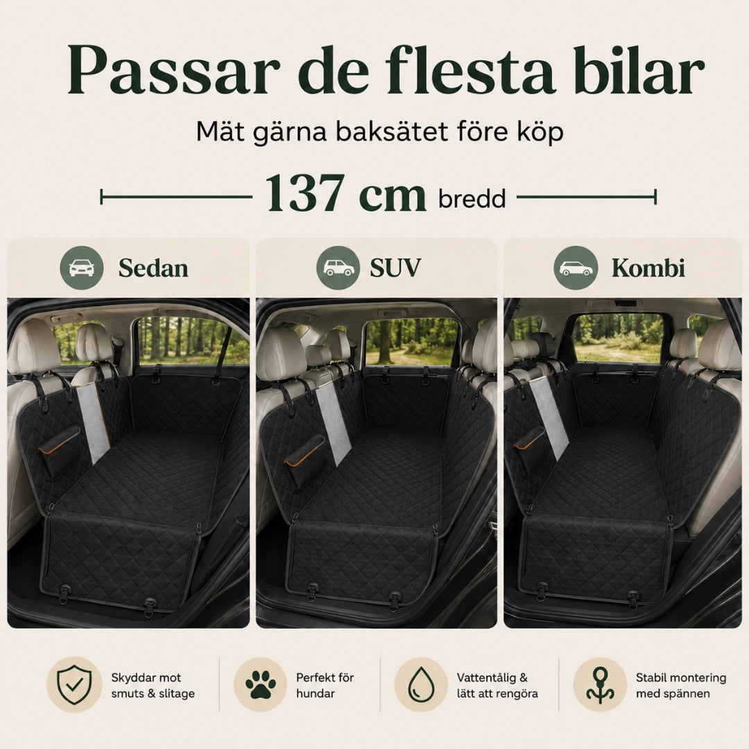 Komplett baksätesskydd repsäker passar de flesta bilar Djurslottet