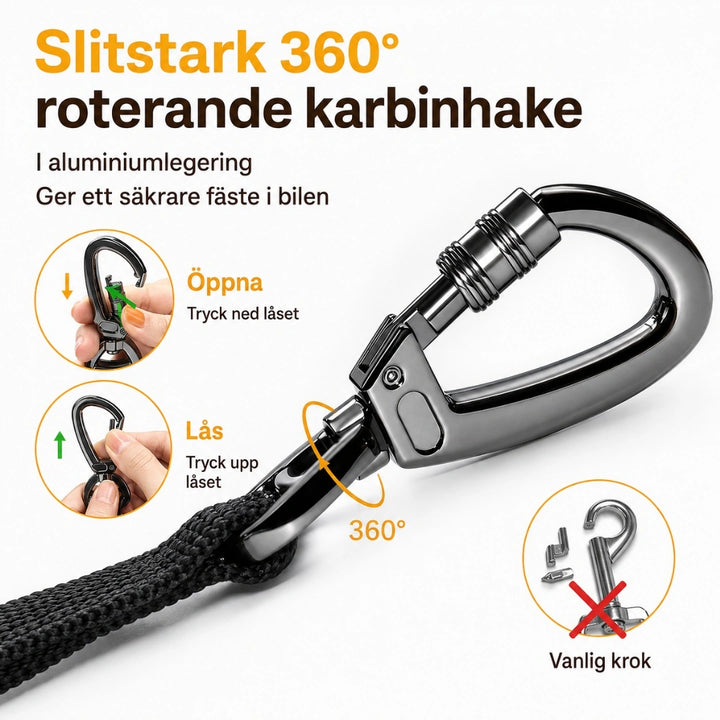 Kraftigt bilbälte för husdjur - Djurslottet