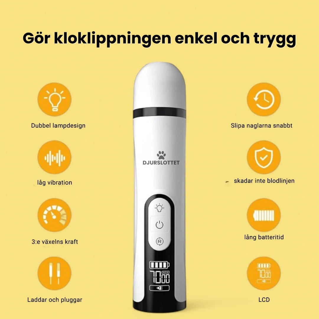 LED Elektrisk klofil för Husdjur Gör kloklippningen enkel och trygg - Djurslottet