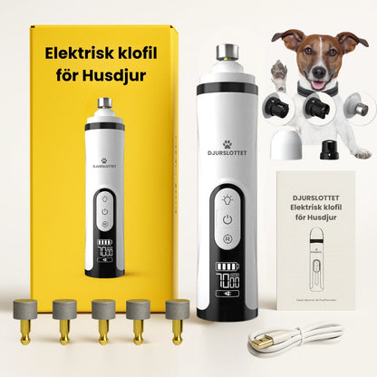 LED Elektrisk klofil för Husdjur Kloslip + 5 sliphuvud- Djurslottet