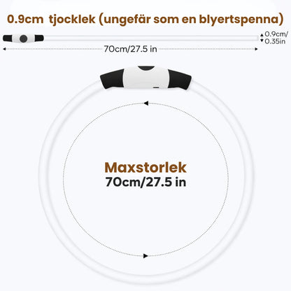 LED Halsband för Hund & Katt 0.9cm  tjocklek (ungefär som en blyertspenna) - Djurslottet
