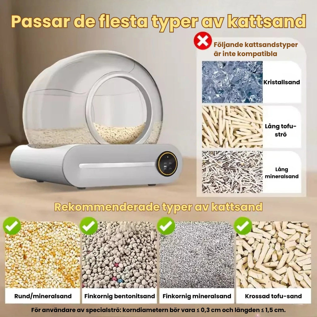 Litterluxe Pro Självrengörande Kattlåda Rymlig och rund - Djurslottet