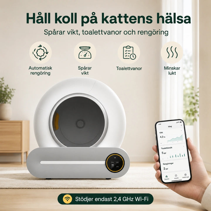 Litterluxe Pro Självrengörande Kattlåda hall koll pa kattens halsa - Djurslottet