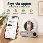 Litterluxe Pro Självrengörande Kattlåda styr via appen  - Djurslottet