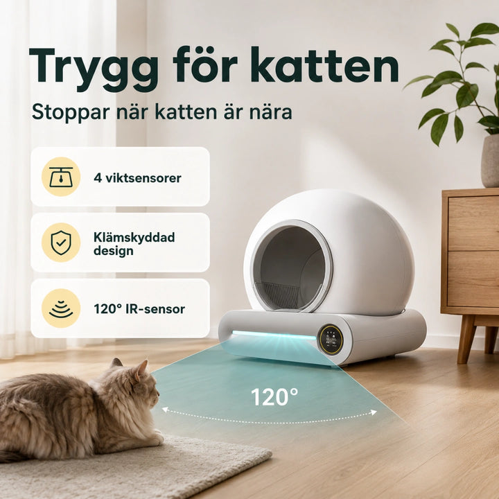 Litterluxe Pro Självrengörande Kattlåda trygg for katten - Djurslottet